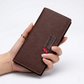 Modern Touch Long Wallet – Stylish Organizer with 14 Card Slots & Zipper Pocket – Black